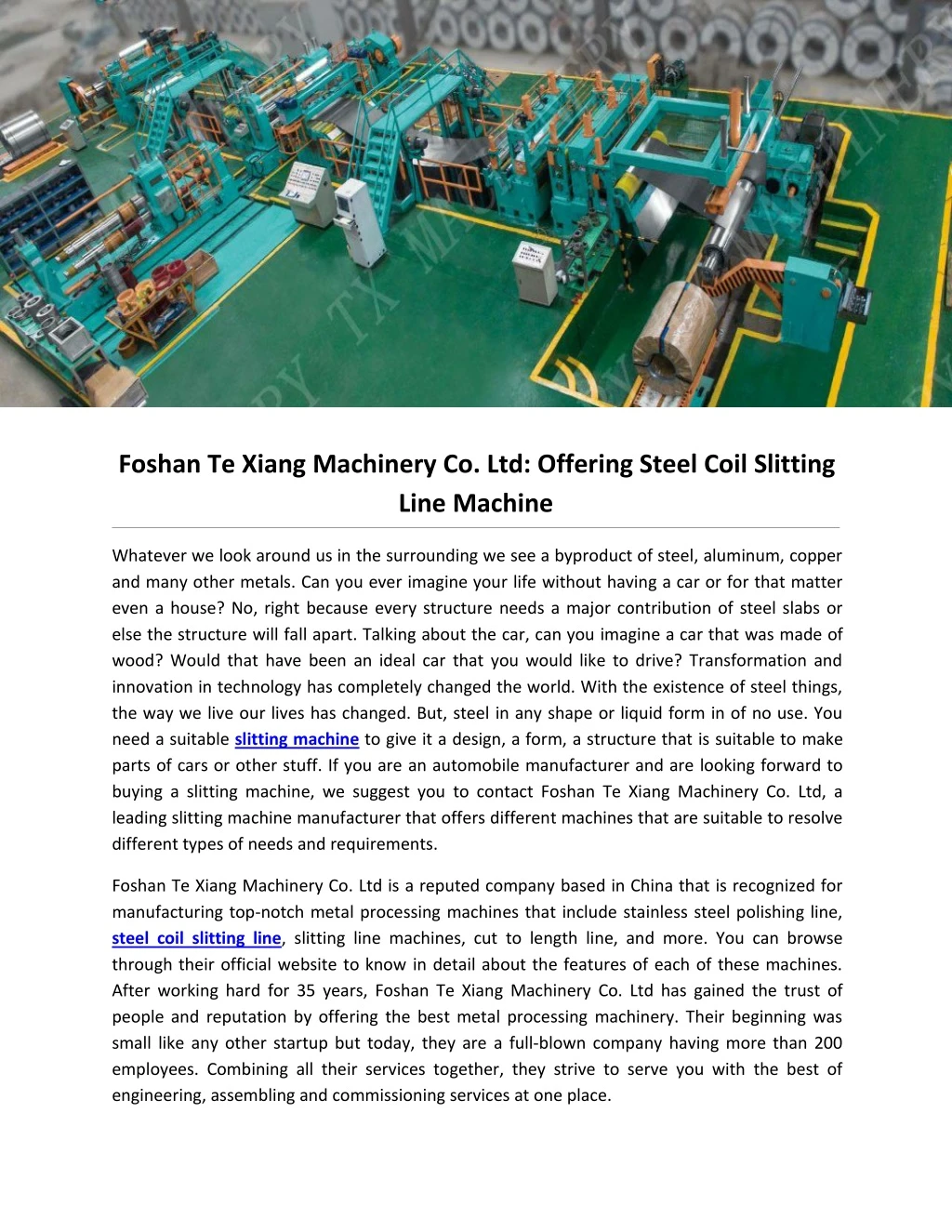 foshan te xiang machinery co ltd offering steel