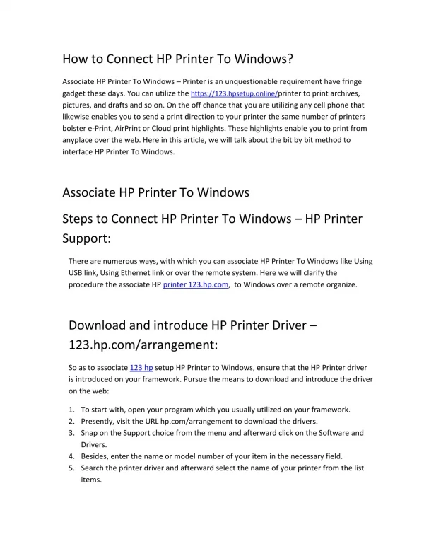 HP Printer Setup & Software - 123.hpsetup.online