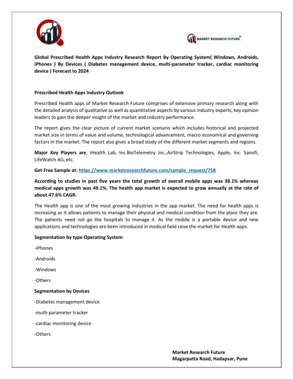 global prescribed health apps industry research