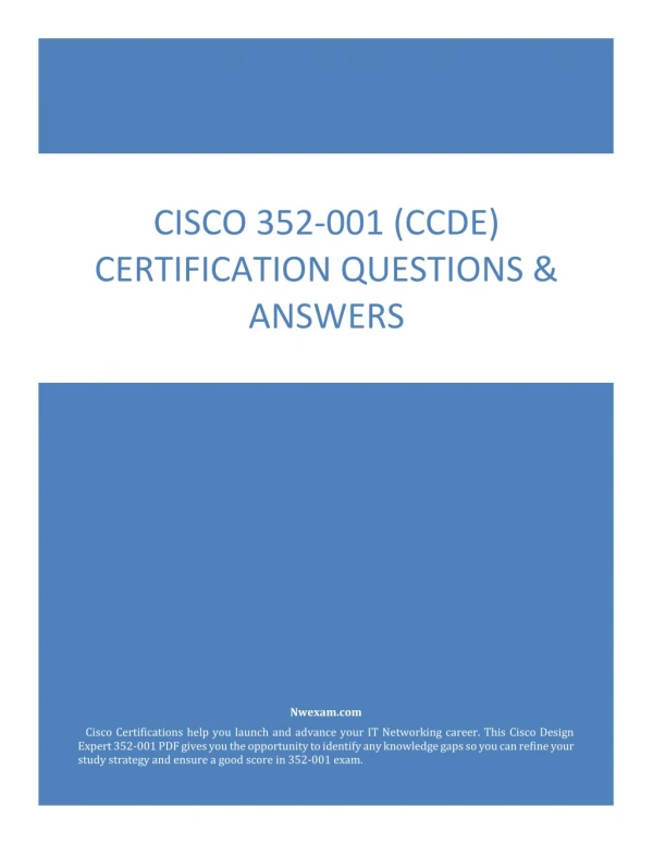 cisco 352 001 ccde certification questions answers