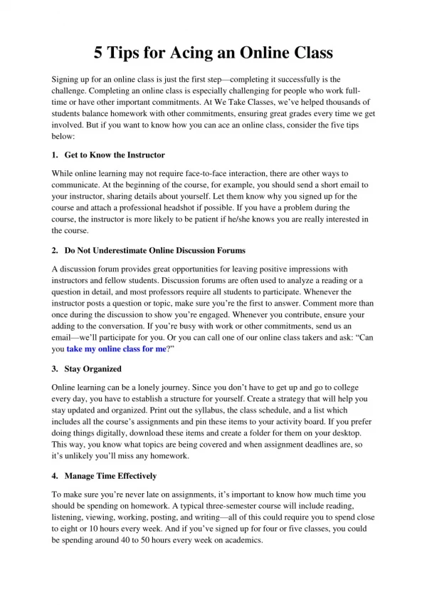 5 tips for acing an online class signing