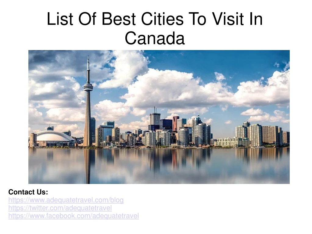 list of best cities to visit in canada