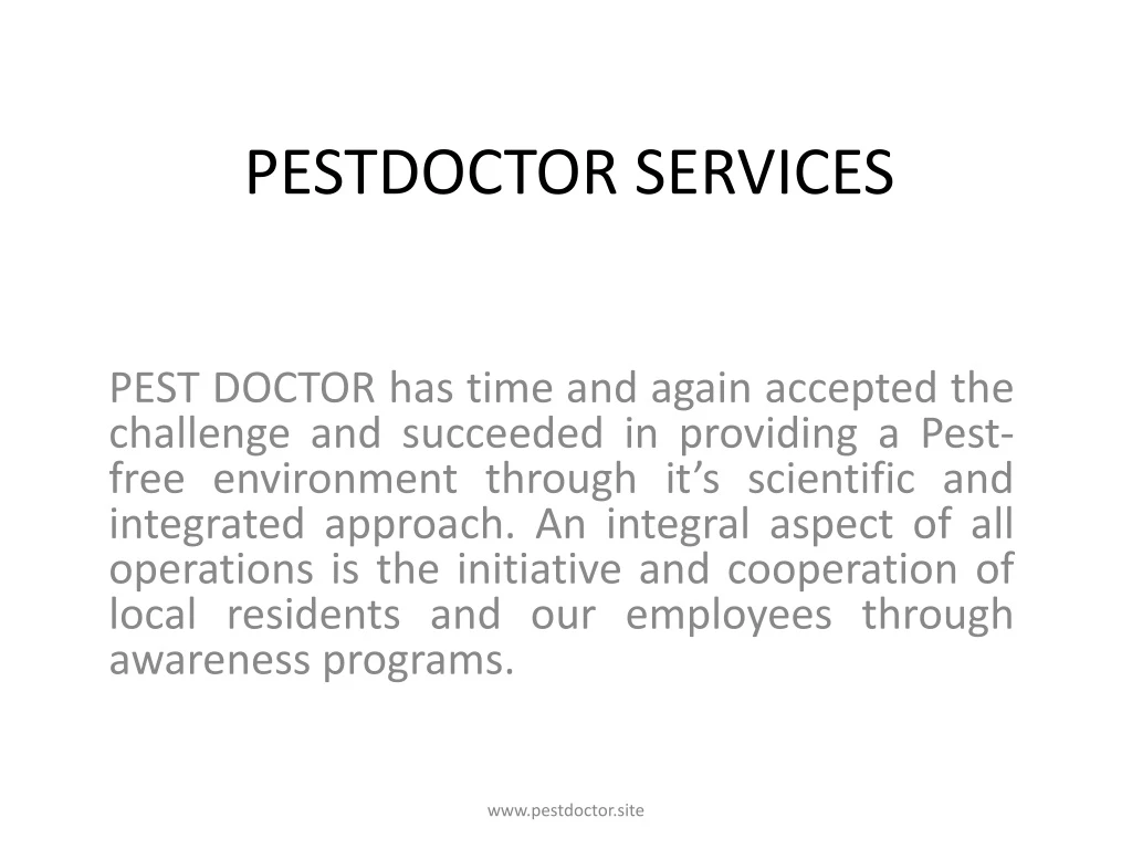 pestdoctor services