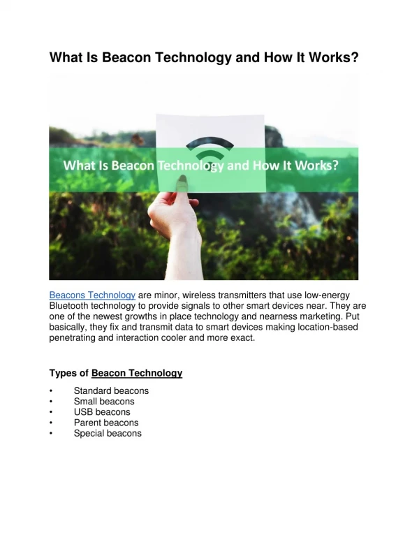 what is beacon technology and how it works