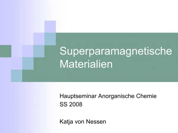 Superparamagnetische Materialien