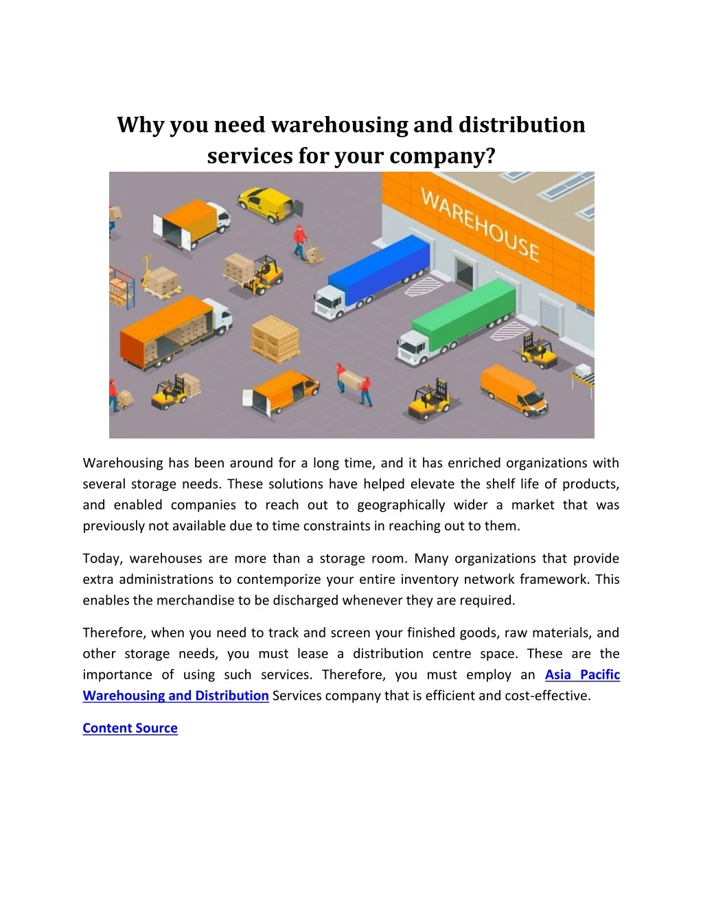 why you need warehousing and distribution