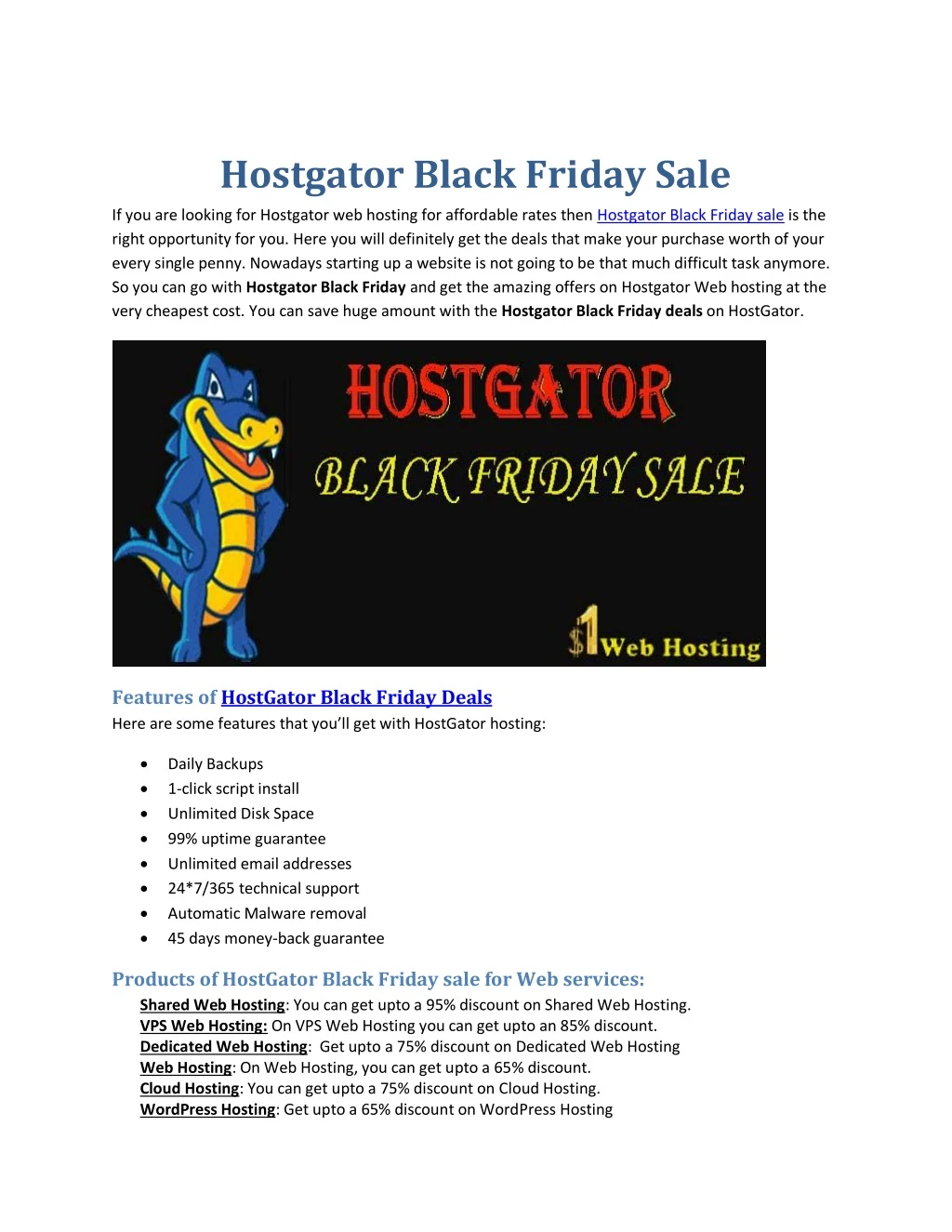 hostgator black friday sale