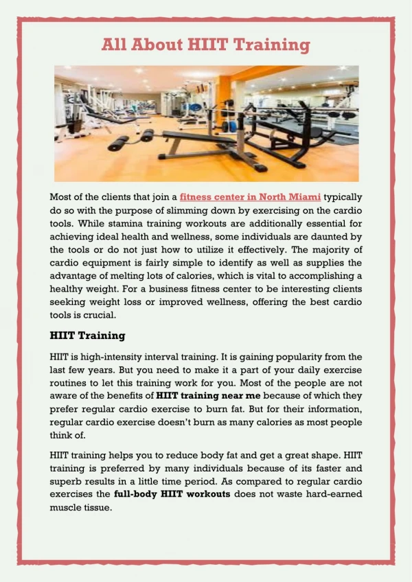 all about hiit training