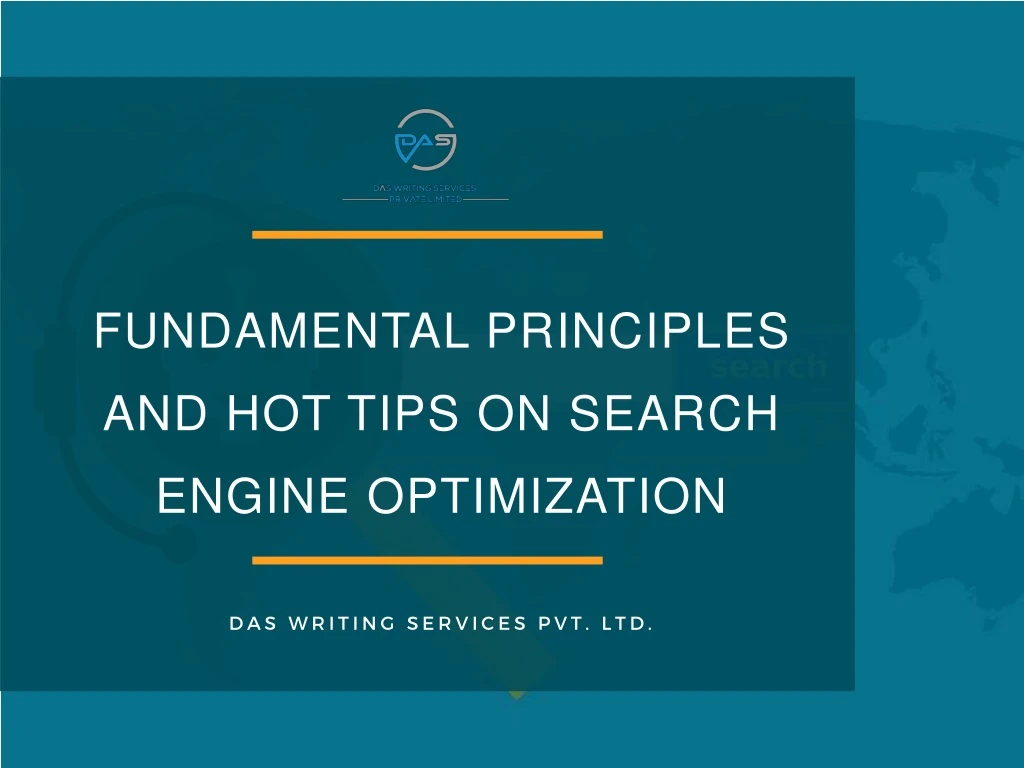 fundamental principles and hot tips on search