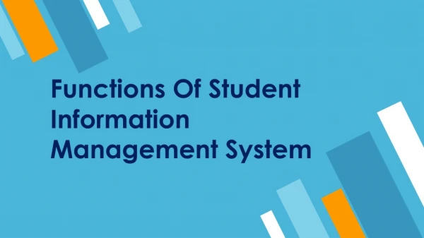 How student Management Information system works