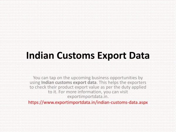 indian customs export data