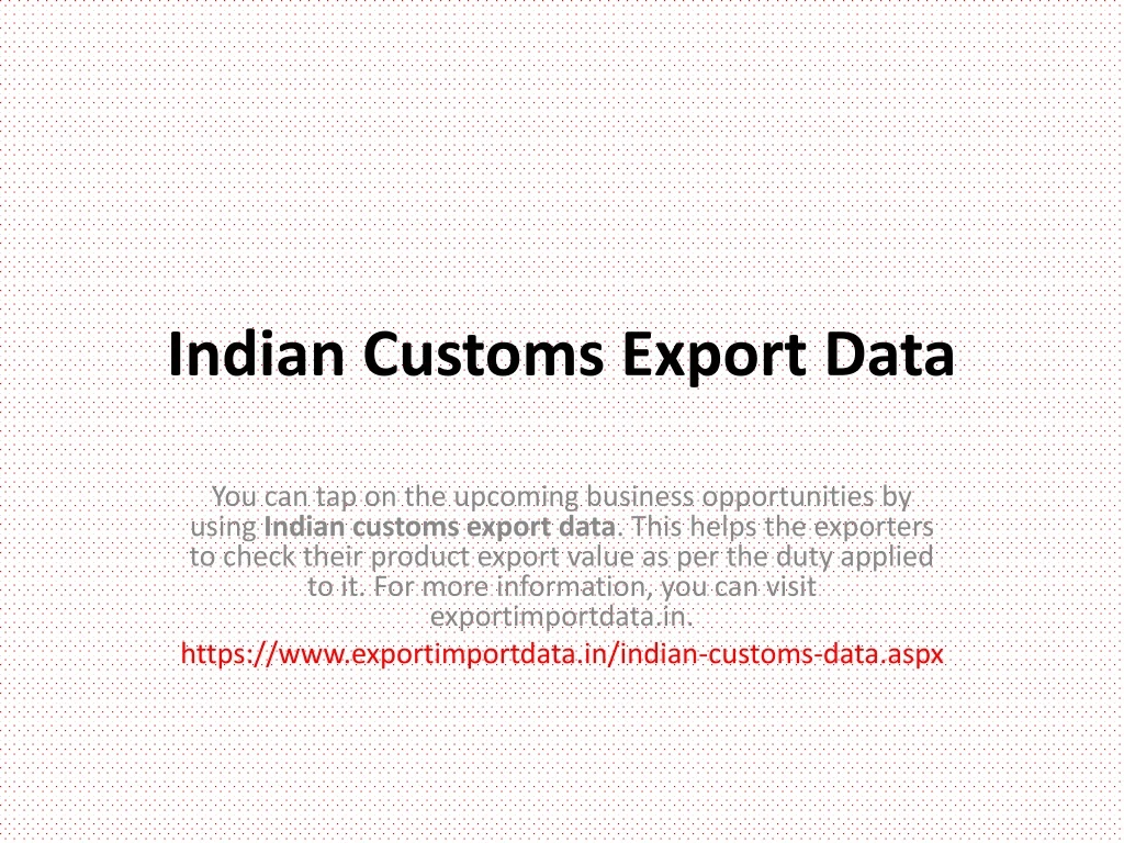 indian customs export data