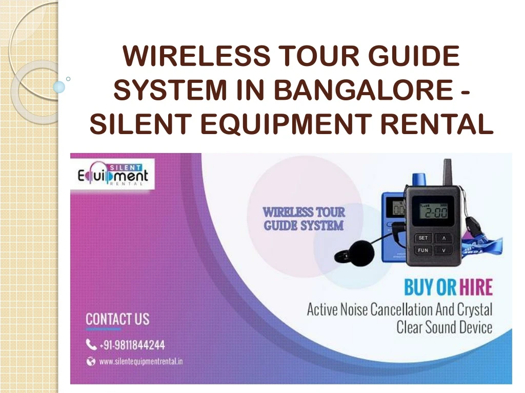 wireless tour guide system in bangalore silent equipment rental