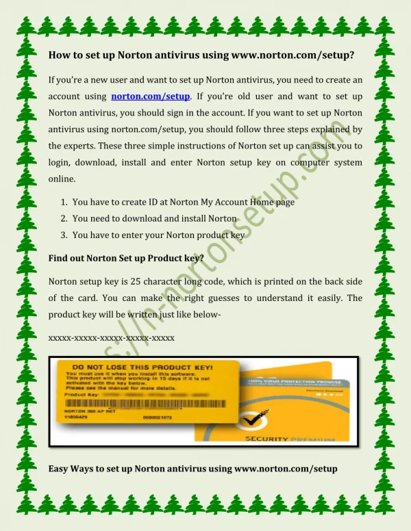 how to set up norton antivirus using www norton