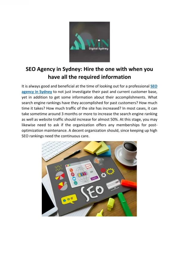 SEO Agency in Sydney: Hire the one with when you have all the required information