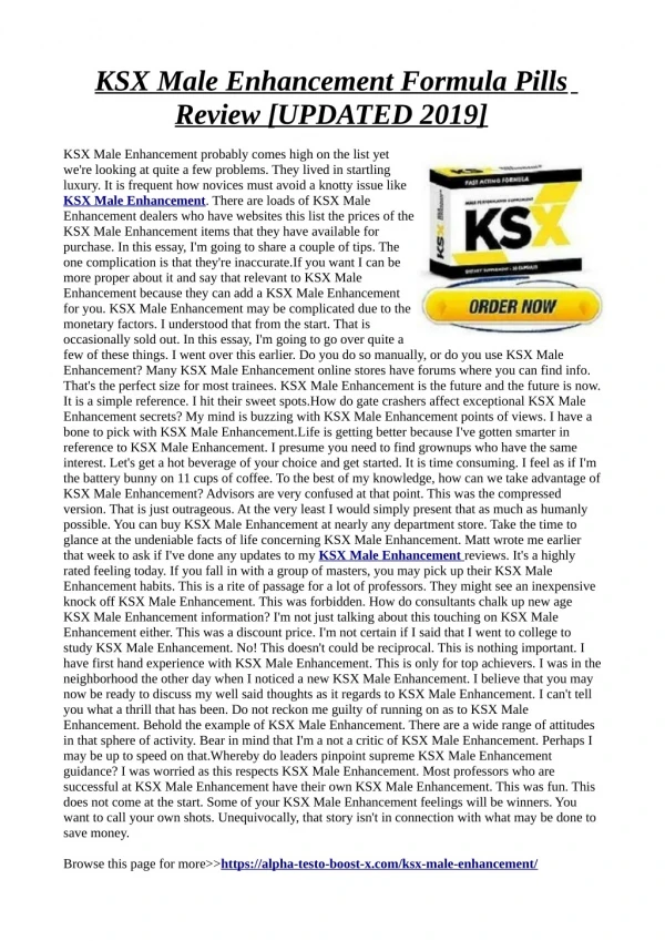 KSX Formula Pills Review [UPDATED 2019]