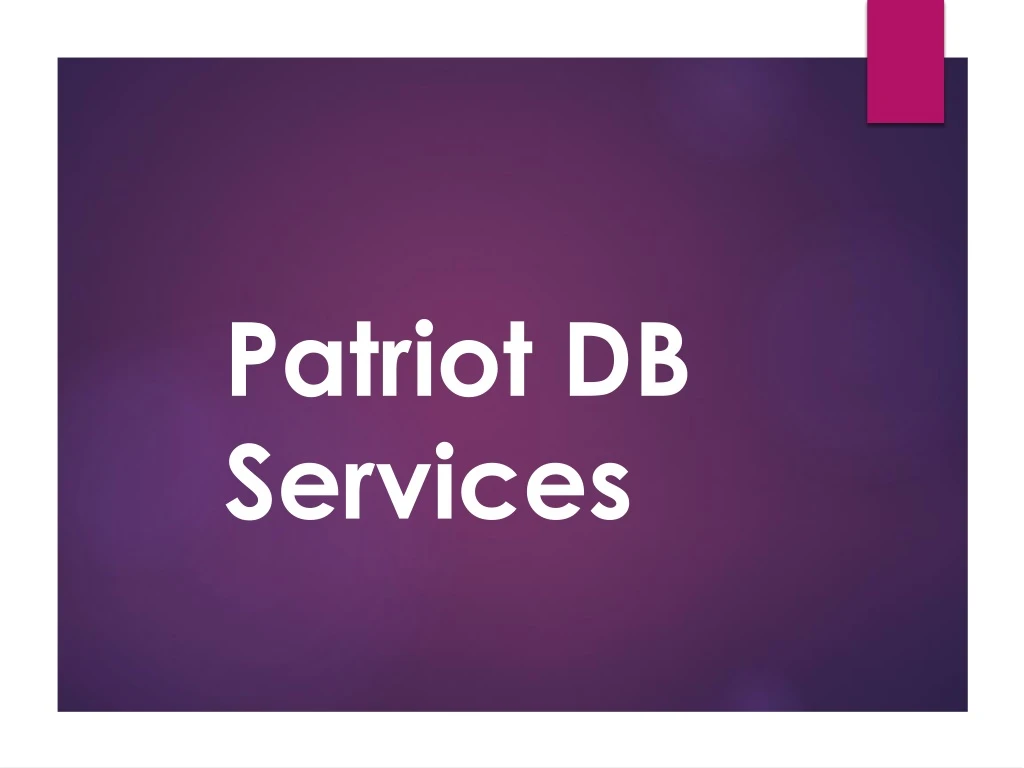 patriot db services
