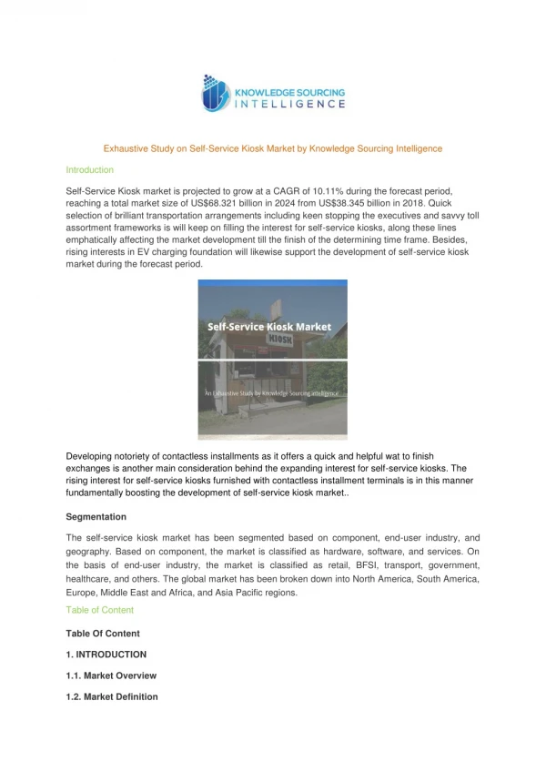 exhaustive study on self service kiosk market