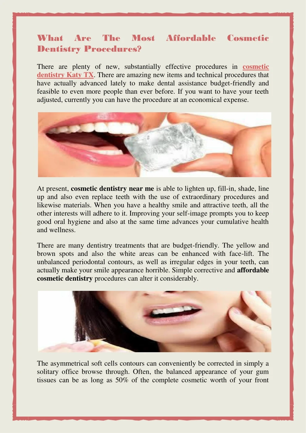 what are the most affordable cosmetic dentistry