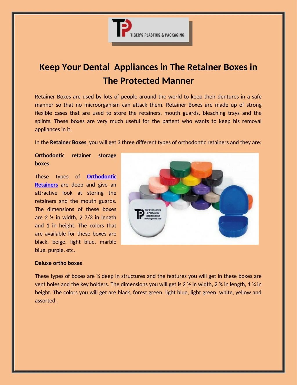 keep your dental appliances in the retainer boxes