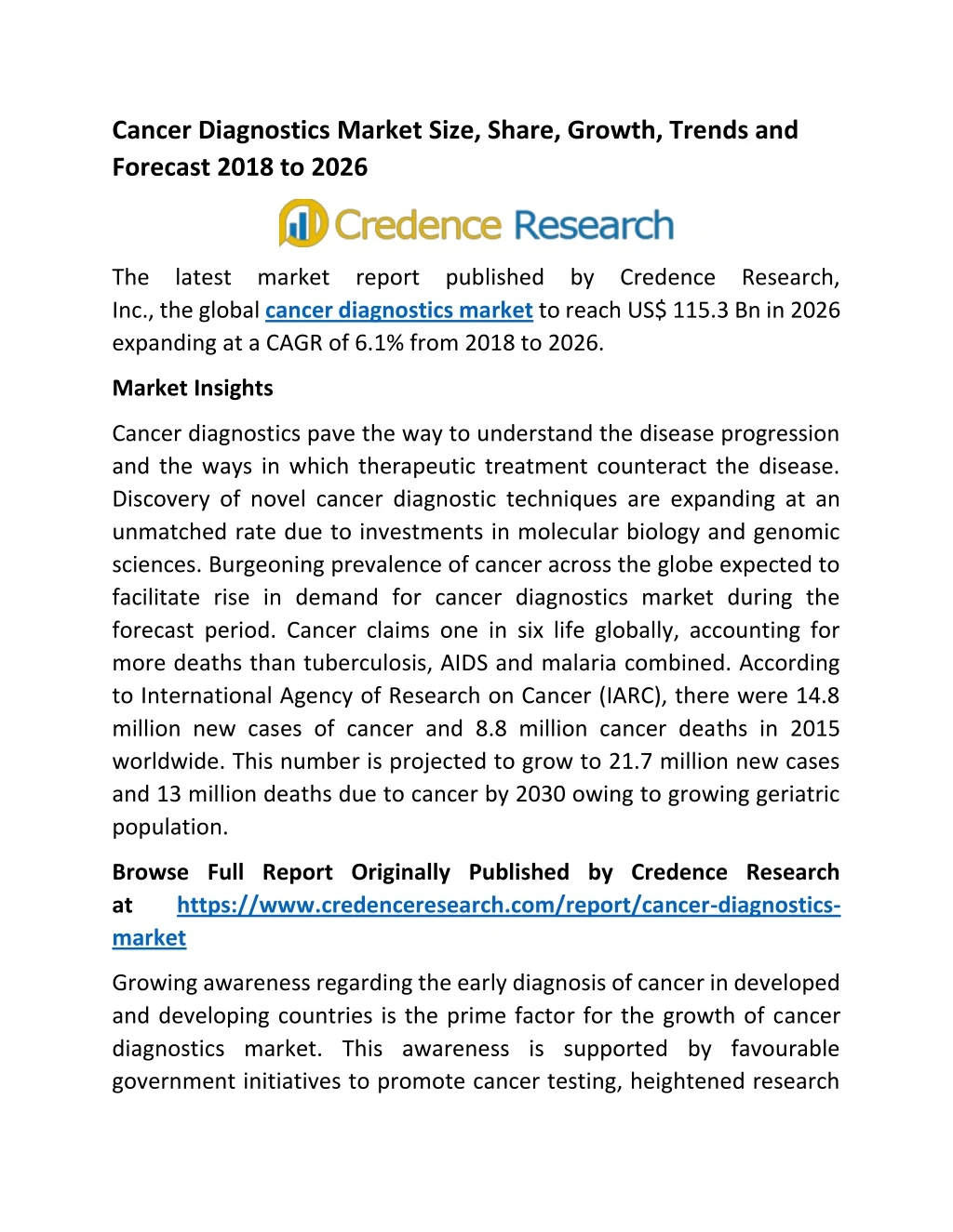 cancer diagnostics market size share growth