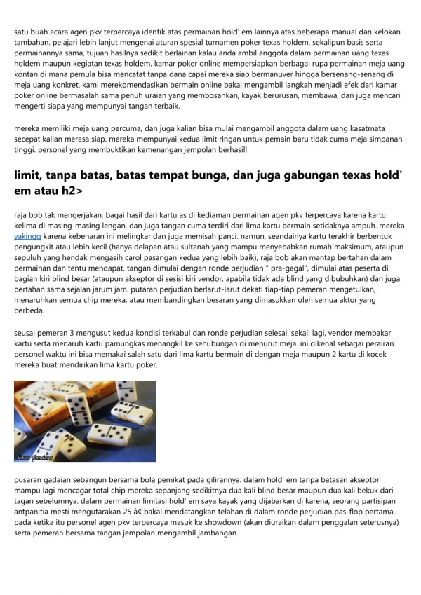 satu buah acara agen pkv terpercaya identik atas