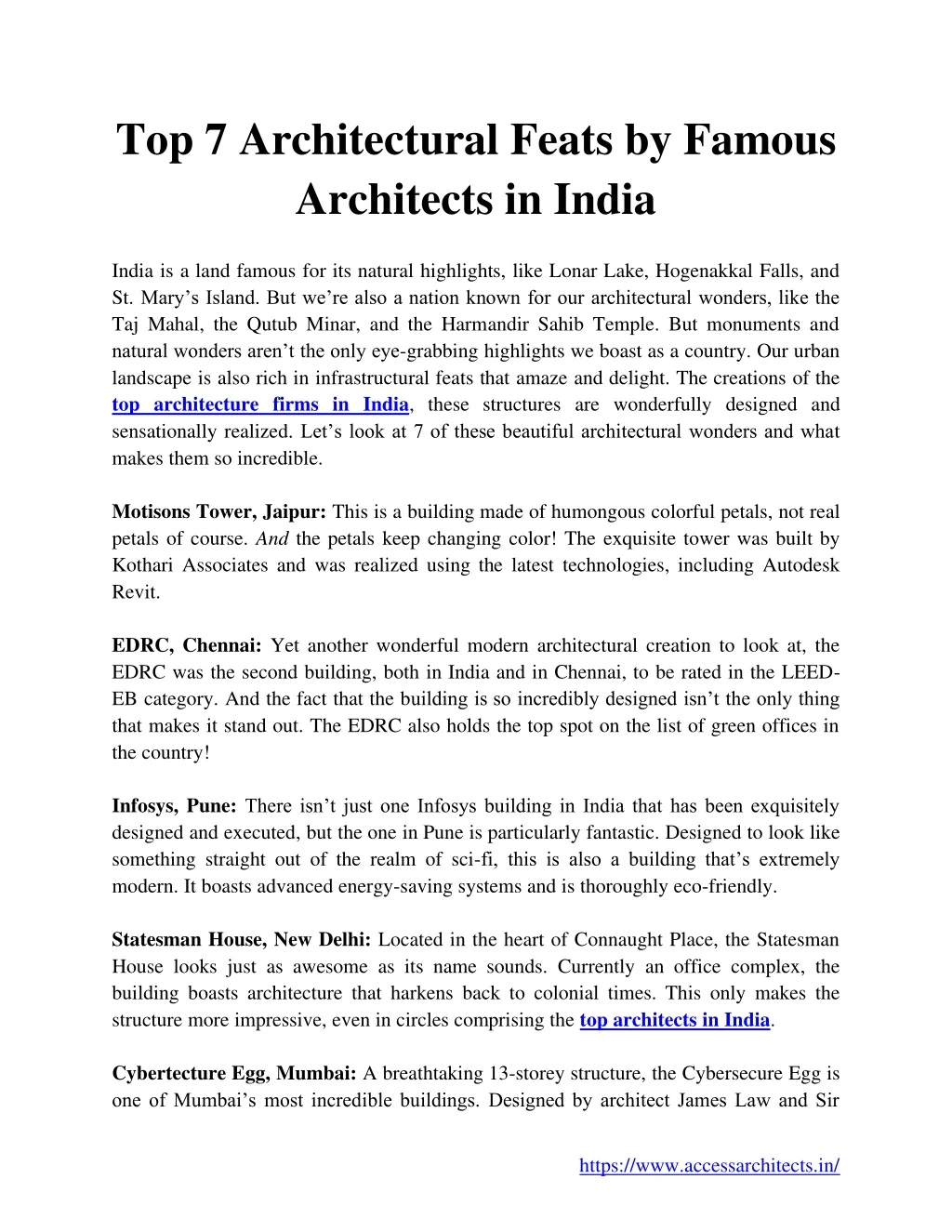 top 7 architectural feats by famous architects