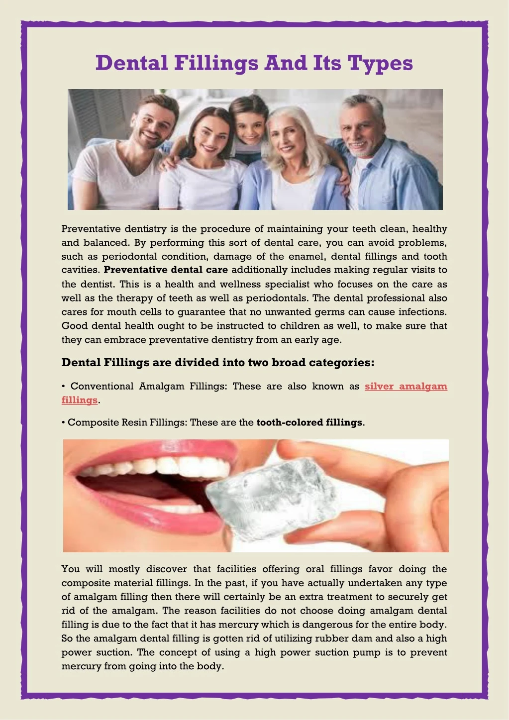 dental fillings and its types