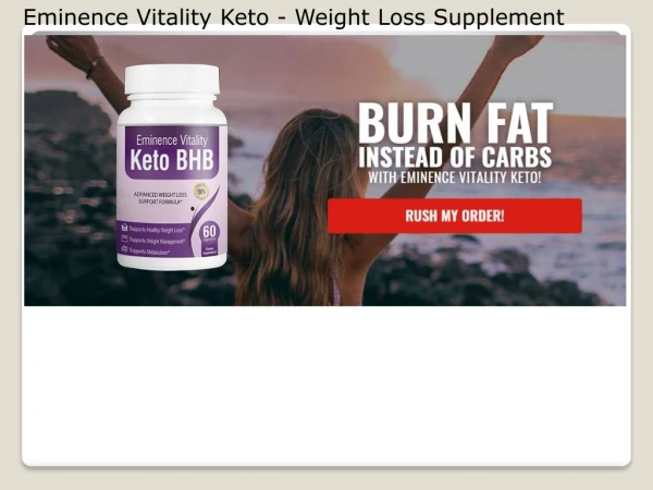 Eminence Vitality Keto - Boost Your Weight Losing Process