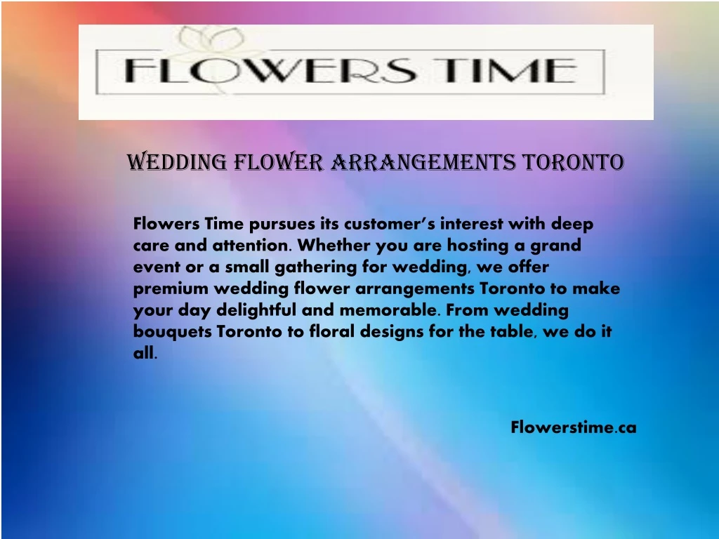 wedding flower arrangements toronto