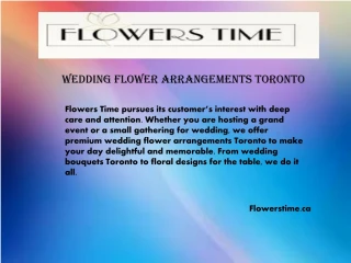 Flowerstime.ca - Wedding flower arrangements toronto - slide 1