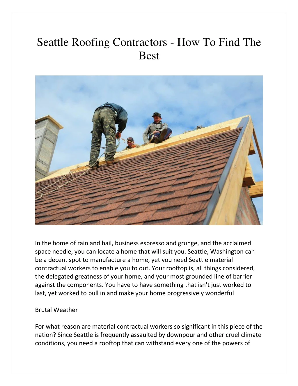 seattle roofing contractors how to find the best