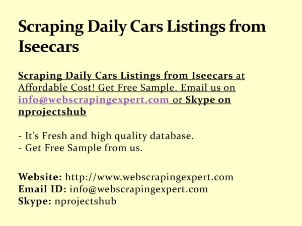 Scraping Daily Cars Listings from Iseecars