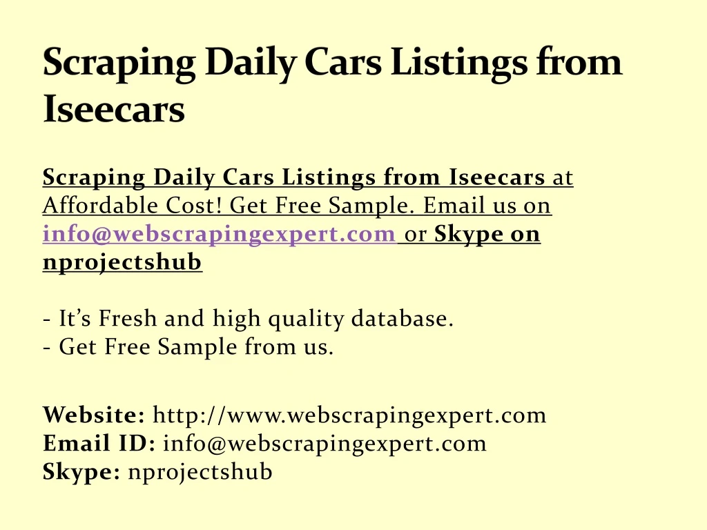 scraping daily cars listings from iseecars