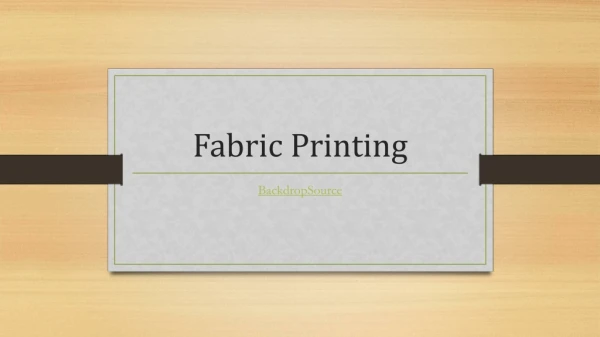 fabric printing