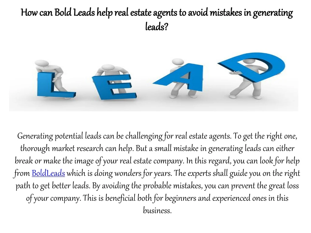 how can how can bold leads bold leads help real