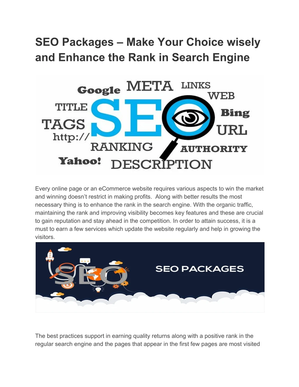seo packages make your choice wisely and enhance