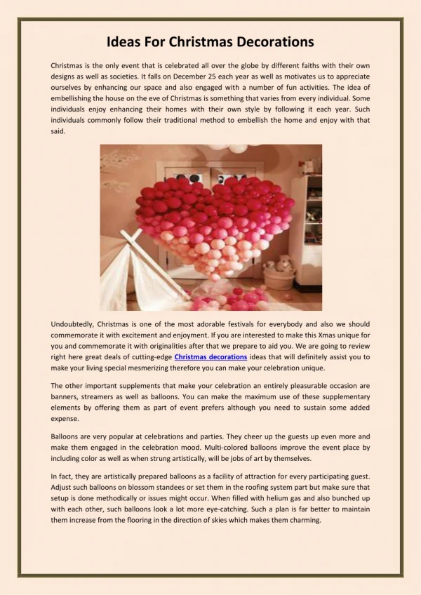 ideas for christmas decorations