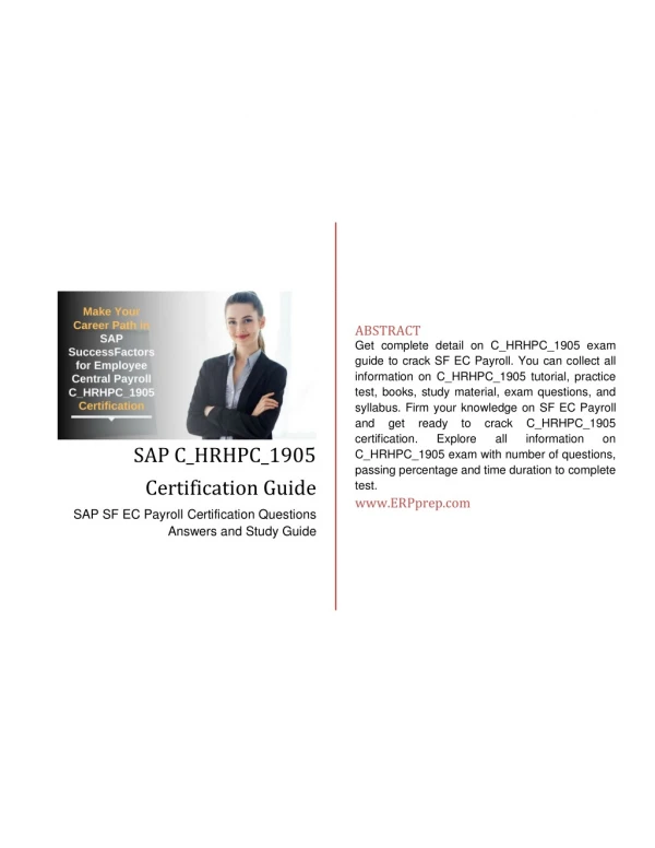 SAP SF EC Payroll (C_HRHPC_1905) Certification Questions Answers and Exam Syllabus