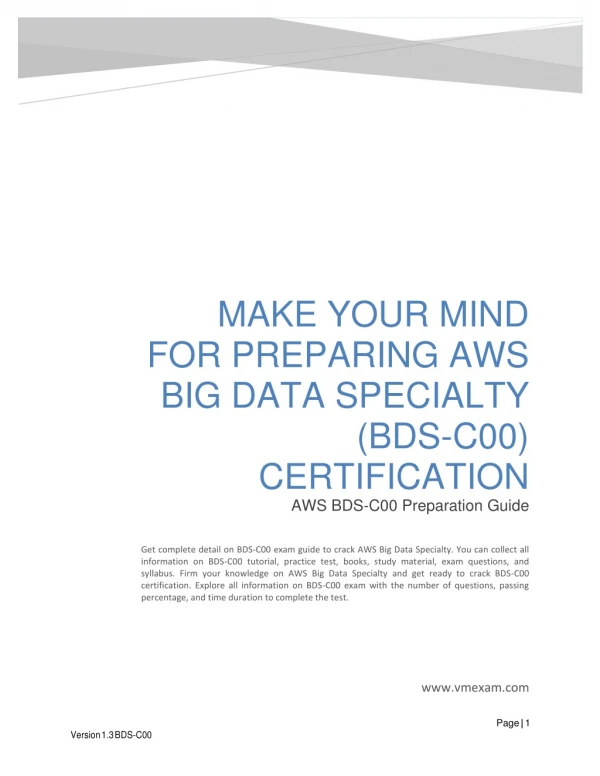 make your mind for preparing aws big data