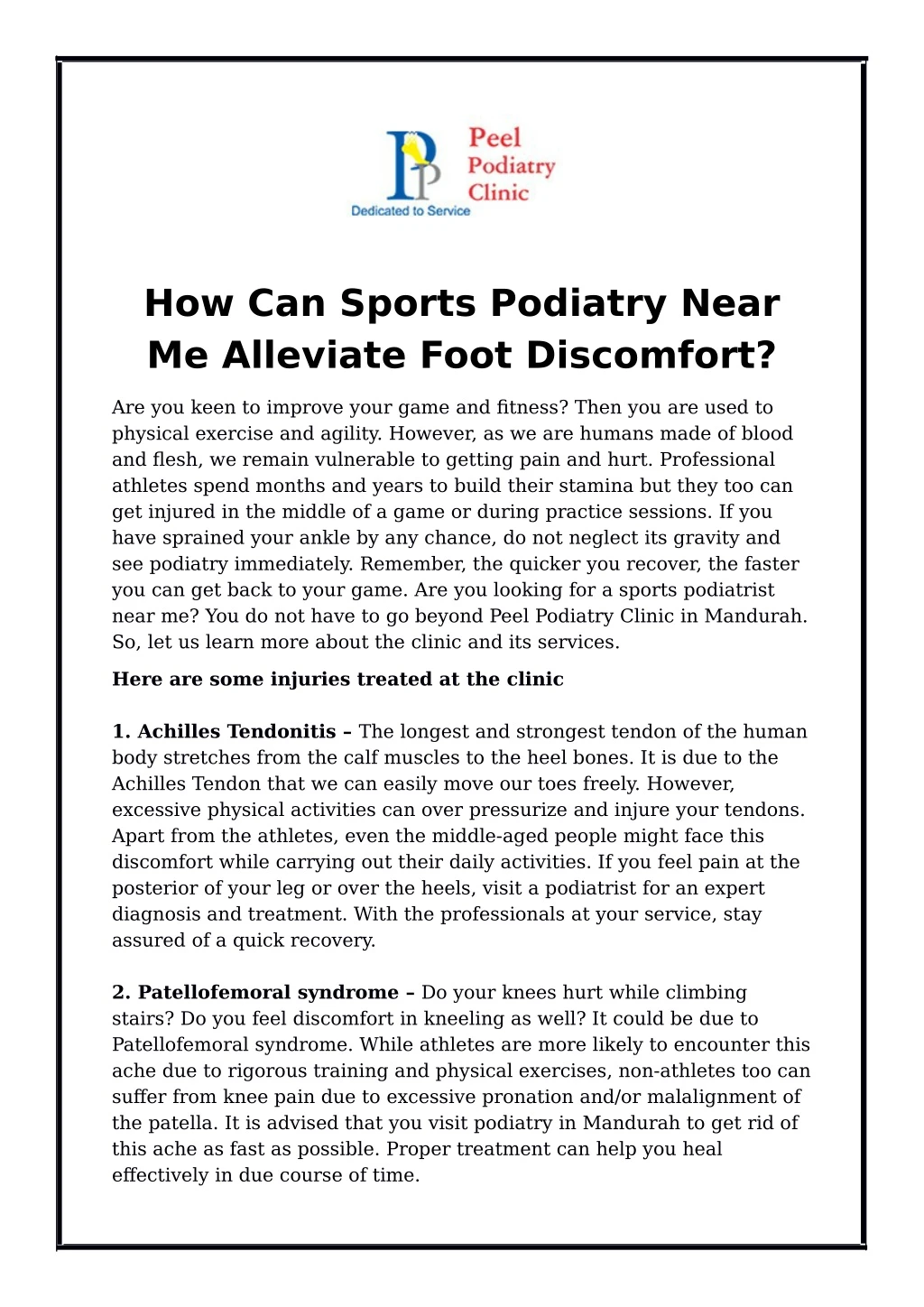 how can sports podiatry near me alleviate foot