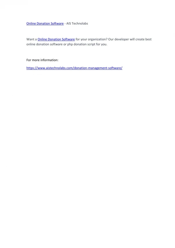 online donation software ais technolabs