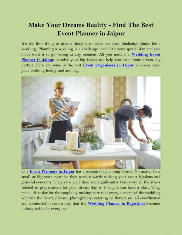 make your dreams reality find the best event