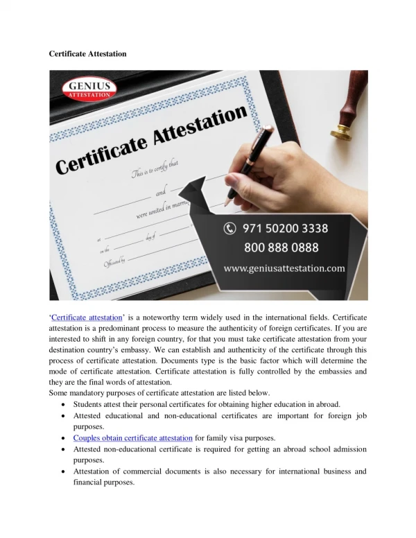Best Certificate Attestation