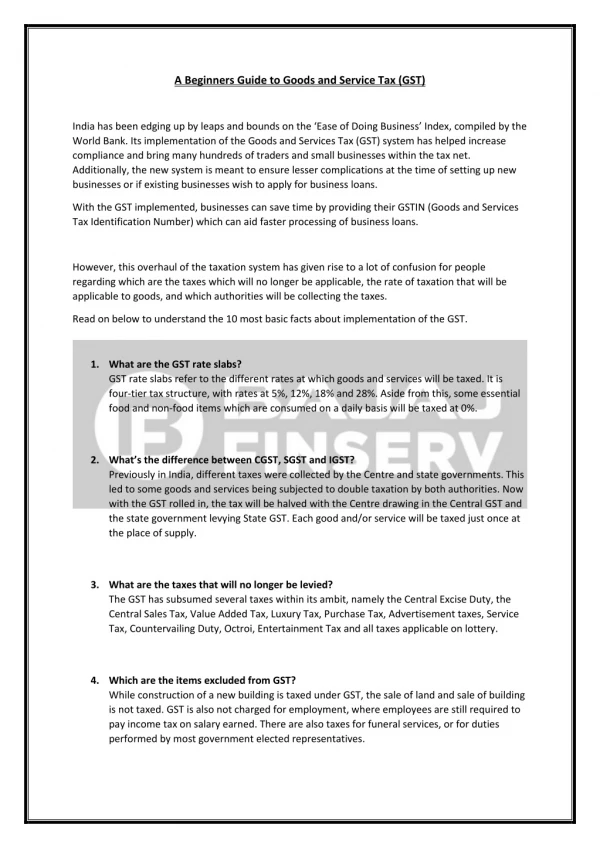 a beginners guide to goods and service tax gst