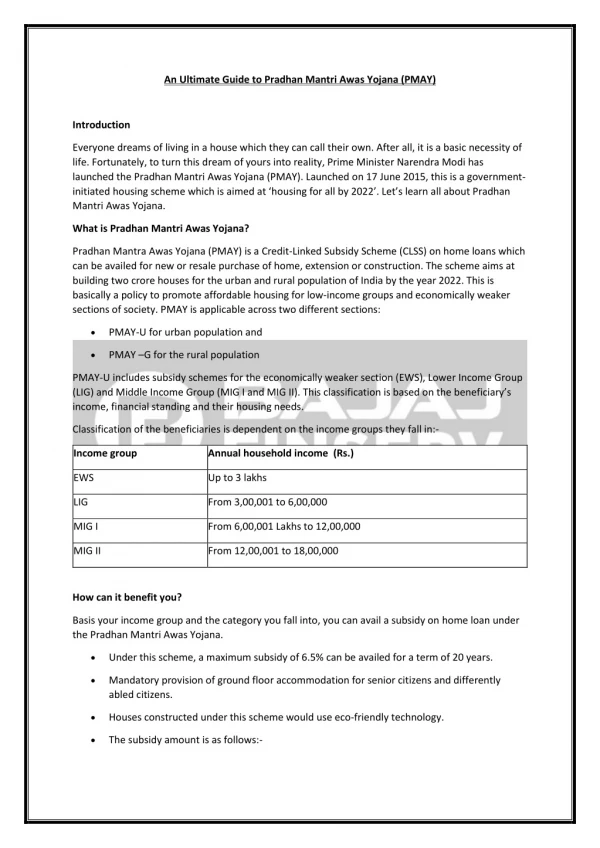 an ultimate guide to pradhan mantri awas yojana