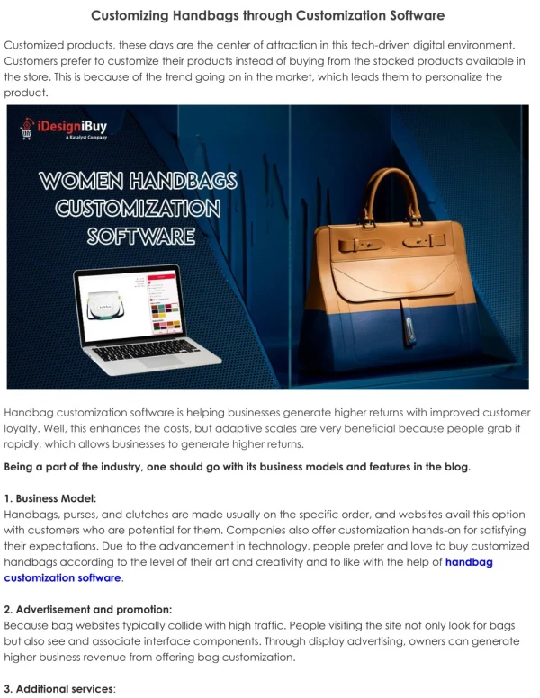 customizing handbags through customization