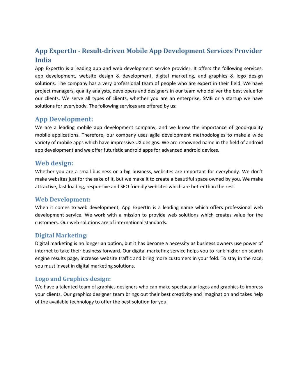 app expertin result driven mobile app development