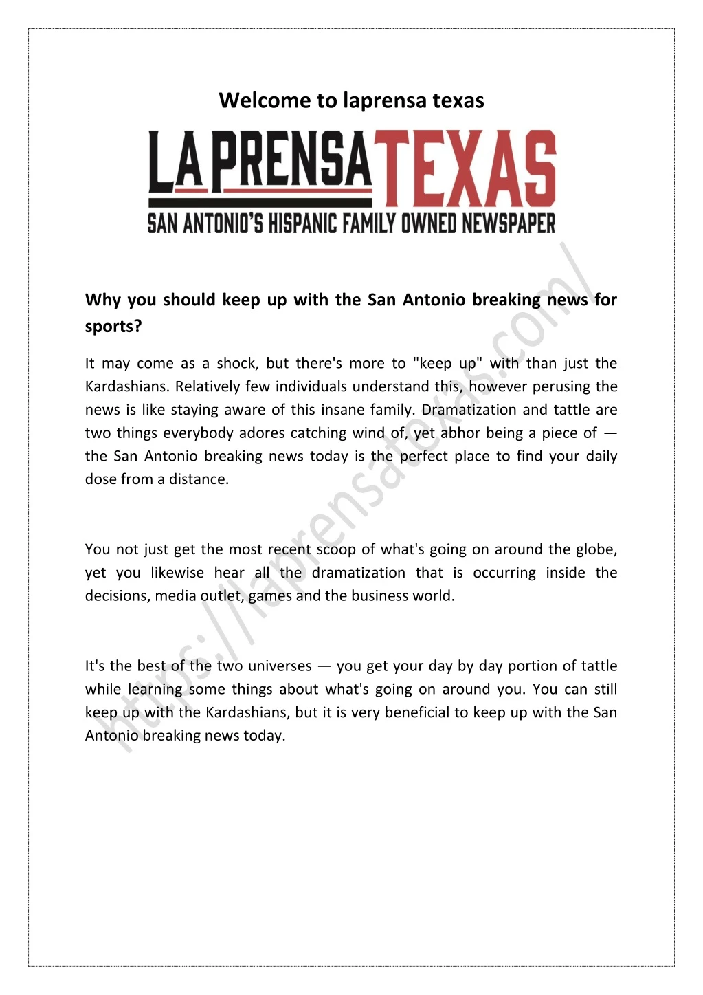 welcome to laprensa texas