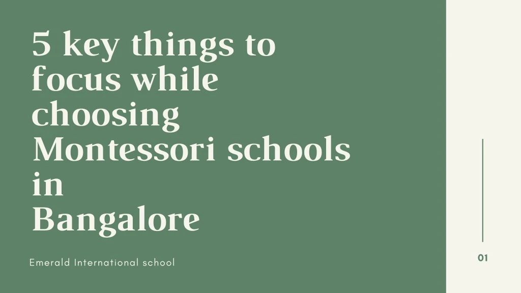 5 key things to focus while choosing montessori